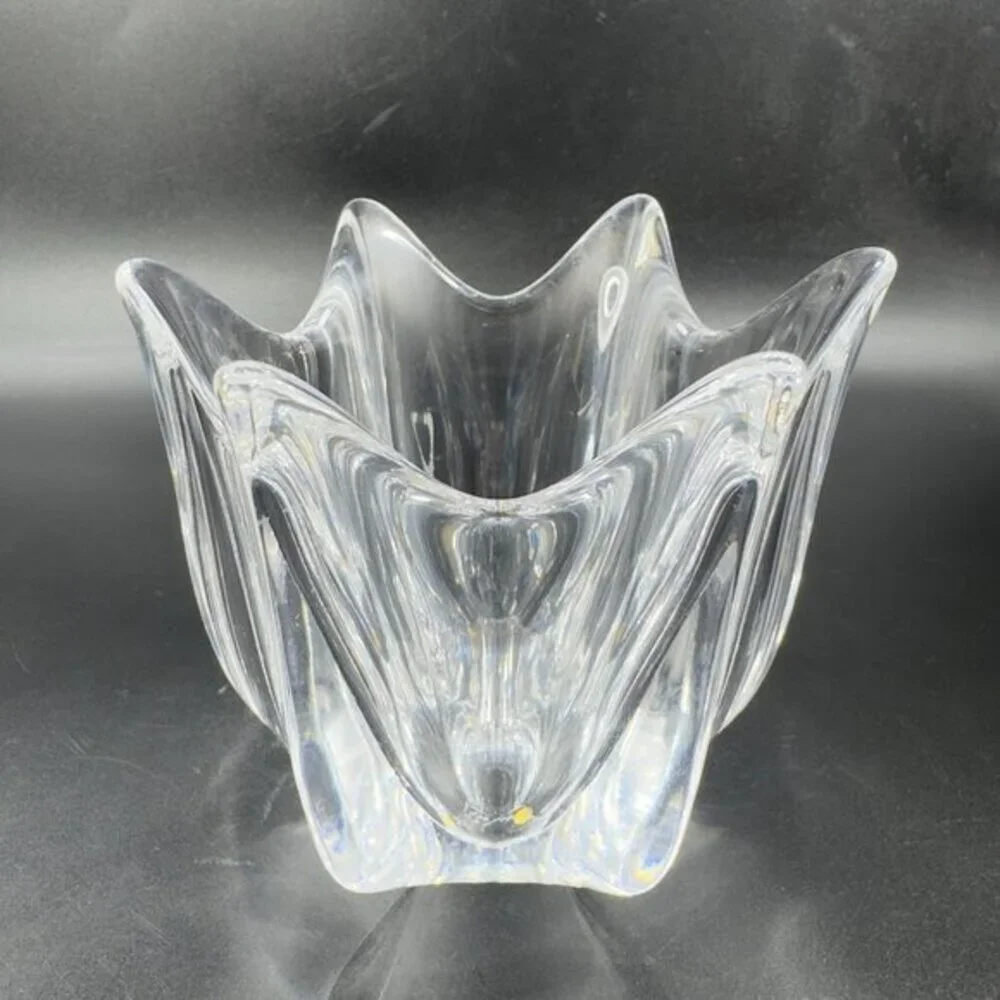 Vintage Orrefors Belle Clear Heavy Single‎ Candle Holder Votive Dish Bowl Signed